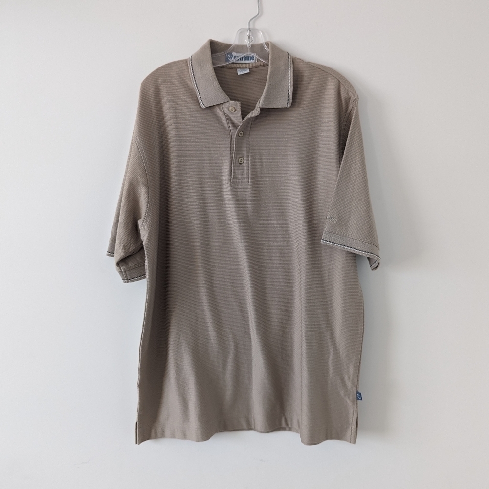 Extreme Men's Textured Polo Shirt in Taupe - Casual Comfort - Size XL